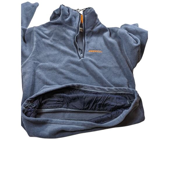 Perry Ellis Hoodie Mens Large Fleece Pullover Jacket Blue Zip Pockets Sweatshirt - Picture 10 of 16